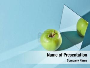 Green reflection piece apple shadow PowerPoint Template