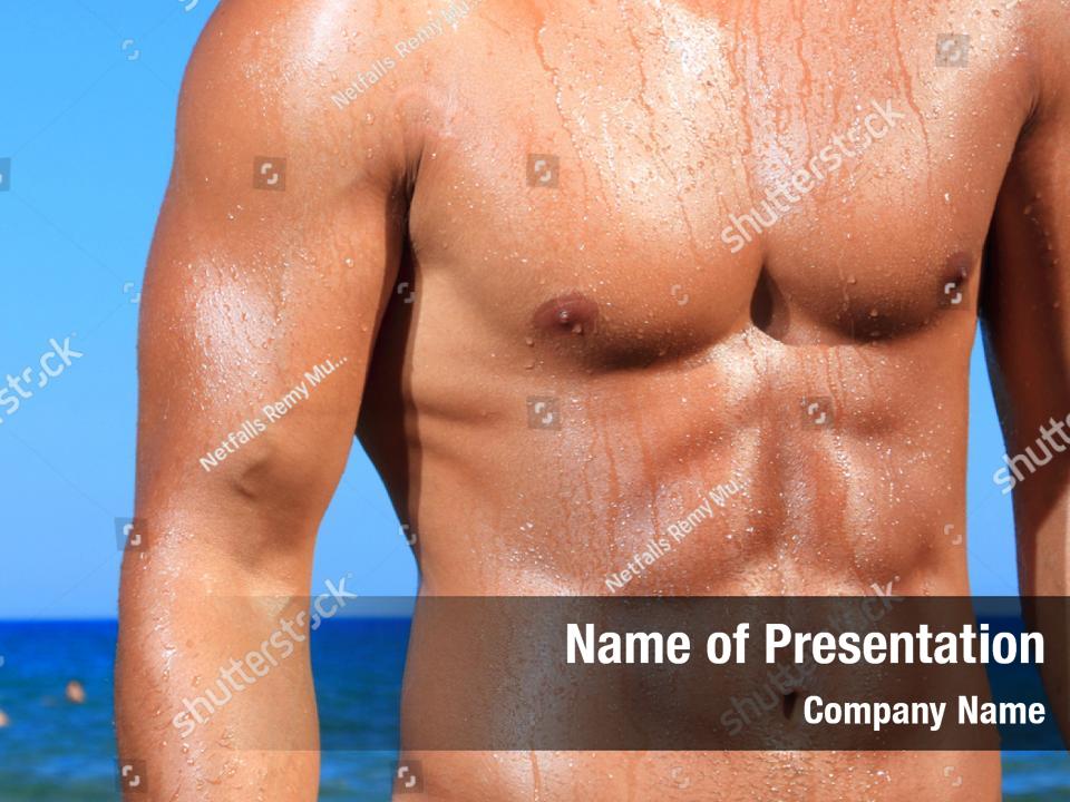 Outdoor Shirtless Handsome Muscular Powerpoint Template Outdoor