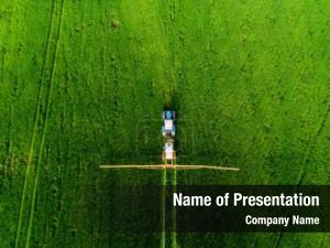 Modern aerial view farm machine PowerPoint Template