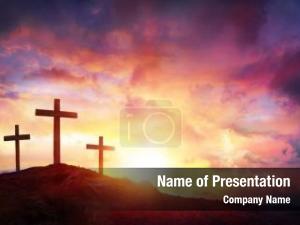 Calvary three cross hill  PowerPoint Template