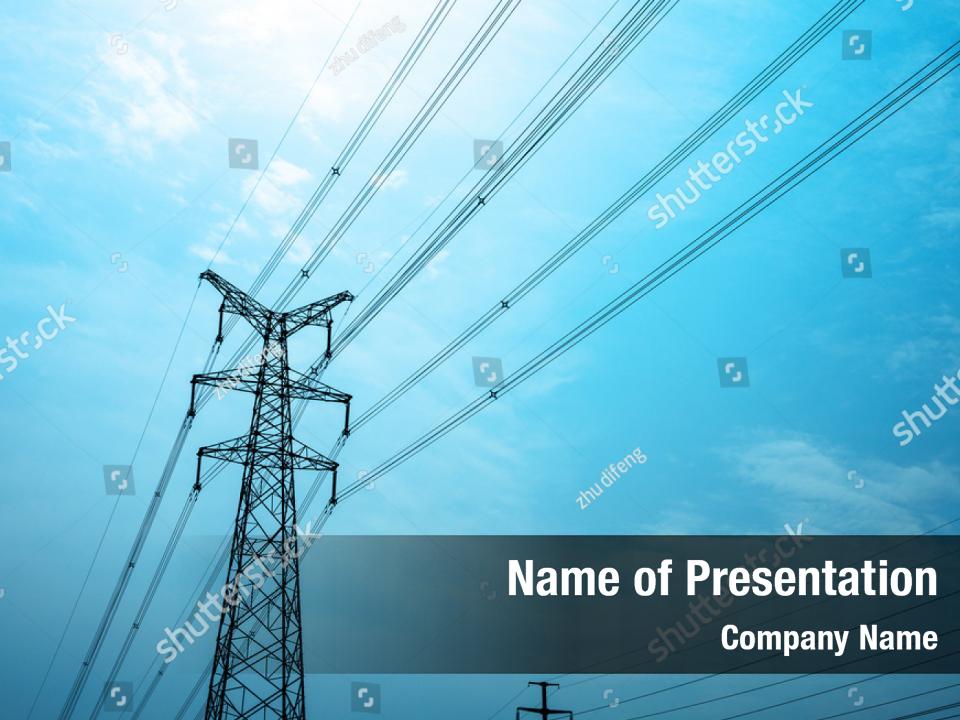 Environment lines electricity pylons PowerPoint Template - Environment ...