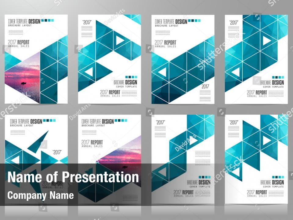 Leaflet annual cover design PowerPoint Template - Leaflet annual cover ...