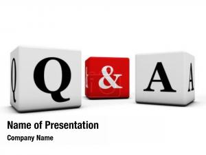 Question et réponses cubes symbole modèle PowerPoint arrière-pla