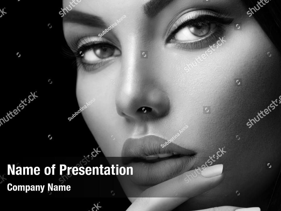 Monochrome Woman Close Up Sexy Powerpoint Template Monochrome Woman Close Up Sexy Powerpoint 