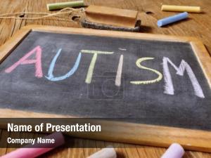 Written word autism chalk different PowerPoint Template