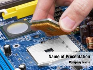 Circuit close up electronic board processor PowerPoint Template