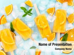 Ice fruit orange lolly, ice PowerPoint Template