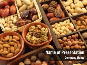 Peanuts, varieties nuts: hazelnuts, chestnuts,