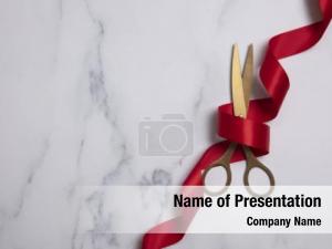 Ribbon And Scissors PowerPoint Template