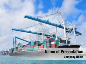 Miami cargo ship harbor crane