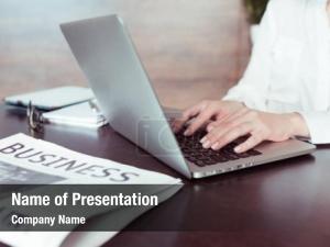 Office laptop desk   PowerPoint Template