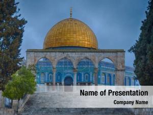 Dome mosque al aqsa rock jerusalem, PowerPoint Template