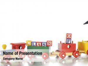 Train colorful toy hauling alphabet