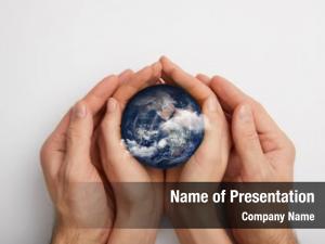 Globe In Hands PowerPoint Template