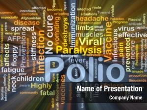 Wordcloud background concept polio glowing