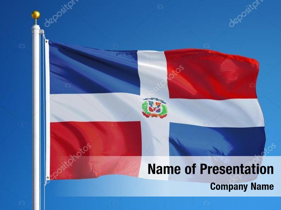 Bandera de la República Dominicana ondeando contra 