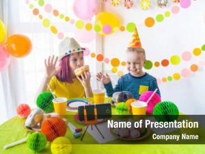 Birthday children virtual party cake