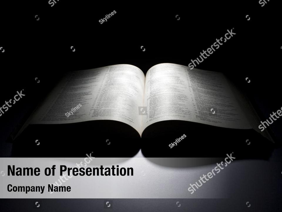 Open books on a black PowerPoint Template - Open books on a black ...