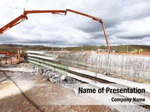 Receiving large construction concrete foundation