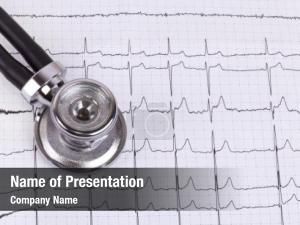 Ecg stethoscope lying diagram  PowerPoint Template