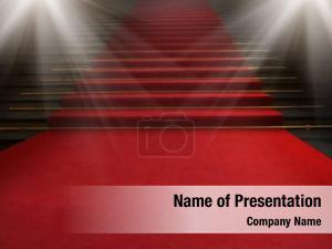 Stairs red carpet dark  PowerPoint Template