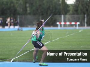 Throwing female athlete javelin 