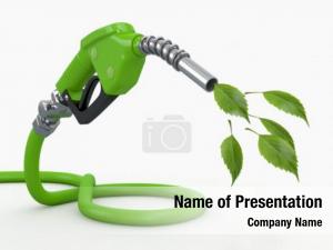 Nozzle gas pump leaf  PowerPoint Template