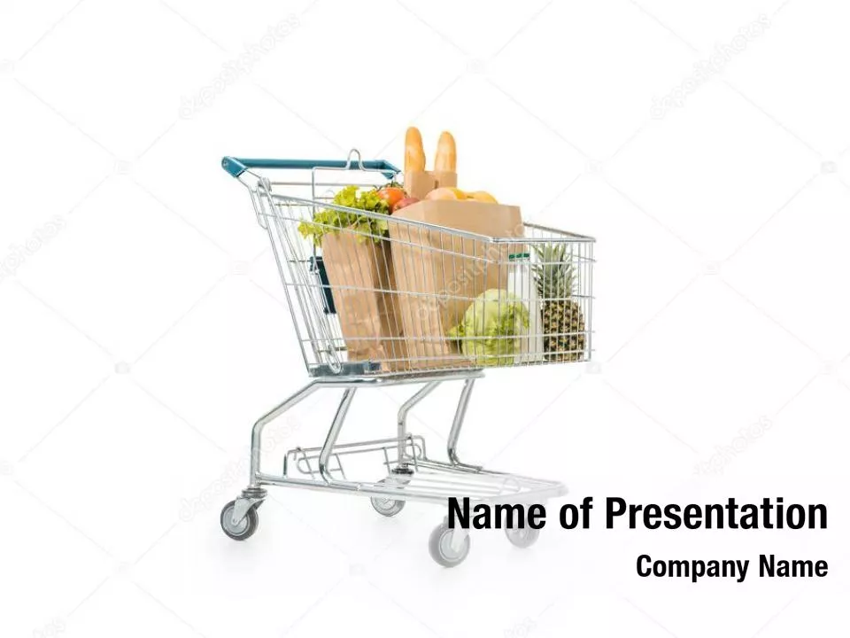 Shopping Cart With White Bag