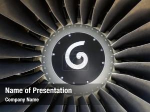 Detail jet engine commercial airliner PowerPoint Template