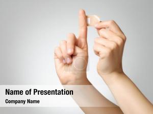 Plaster person putting finger white PowerPoint Template