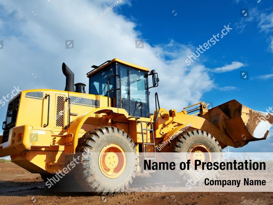 Vehicle Machine Large Excavator PowerPoint Template - Vehicle Machine ...