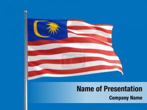 Flag malaysia national waving wind