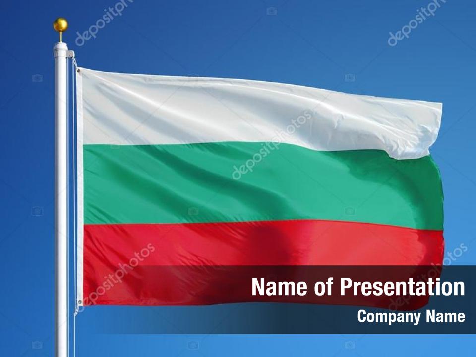 Flying flag bulgaria against blue