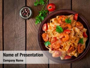 Pasta With Shrimps PowerPoint Template