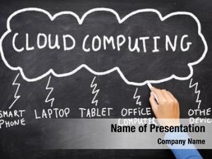 Business cloud networking concept blackboard