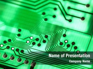 Computer closeup green circuit board