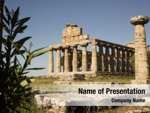 Ruins Of Ancient Greek Temple PowerPoint Template