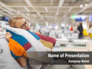 Woman pretty, young choosing right PowerPoint Template