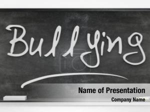 White bullying, written chalk blackboard PowerPoint Template