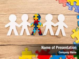 Special top view kid autism PowerPoint Template