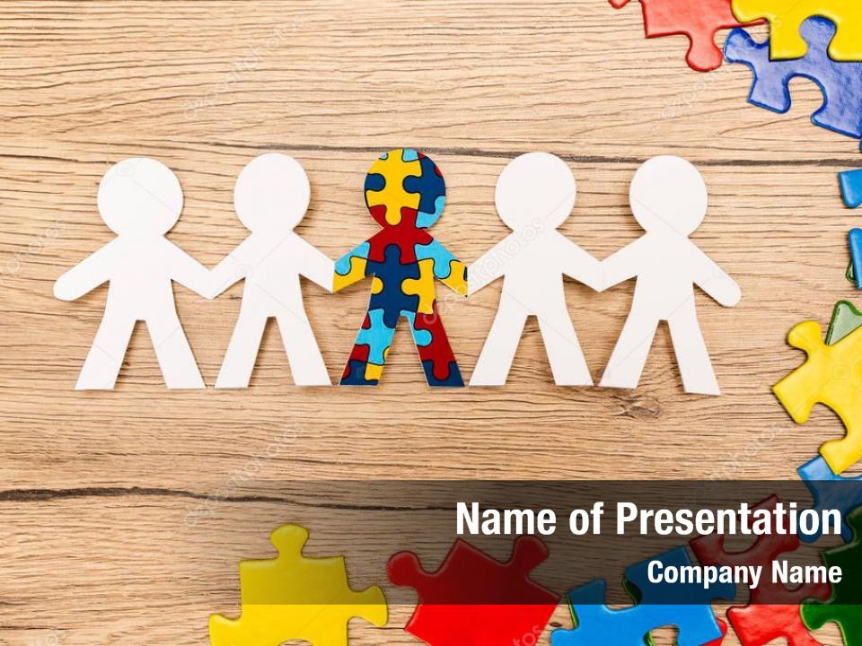 Special top view kid autism PowerPoint Template Special top view kid