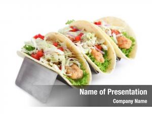 Tacos yummy fish holder white PowerPoint Template