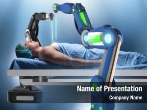 Robotic surgery performed arm  PowerPoint Template