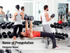 Fitness group sport gym weight PowerPoint Template