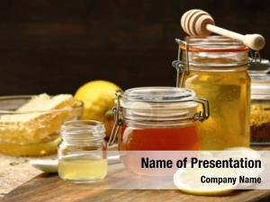 Ginger honey jar lemon wooden