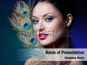 Peacock portrait powerpoint template PowerPoint Templ pic