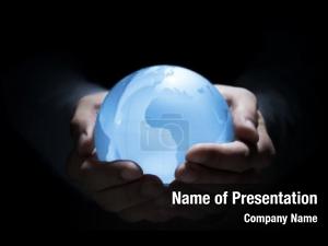 Blue Glowing Globe PowerPoint Template