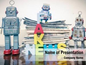 Concept fake news toy robot