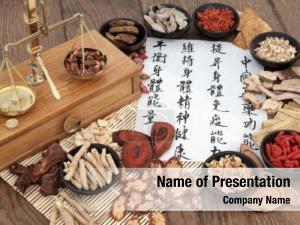 Medicine chinese herbal herbs, scales PowerPoint Template