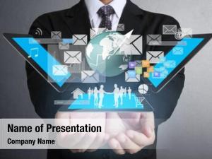 Tablet businessman using social connection,conceptual